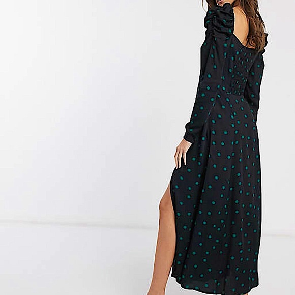 & Other Stories polka dot puff sleeve midi dress - Picture 4 of 14